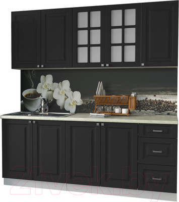 Кухонный гарнитур Интерлиния Мила Деко 2.0 А (пепел/опал светлый)