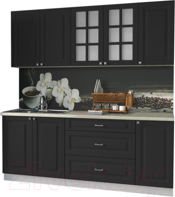 Кухонный гарнитур Интерлиния Мила Деко 2.0 Б (пепел/опал светлый)