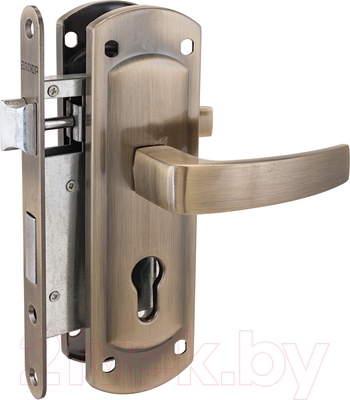 Замок врезной Аллюр Антипаника ЗВ4-1/55A AB (ст.бронза)