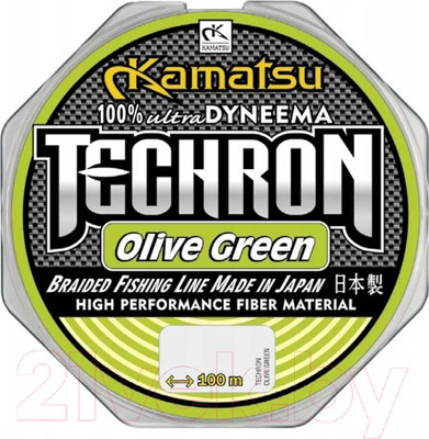 Леска плетеная KAMATSU Techron Olive Green 0.08мм 100м / 259100008
