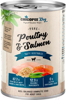 Влажный корм для собак Chicopee Adult домашняя птица с рыбой / H5094 (400г)