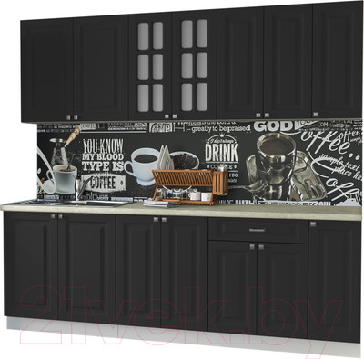 Кухонный гарнитур Interline Мила Деко 2.3 Б (пепел/опал светлый)