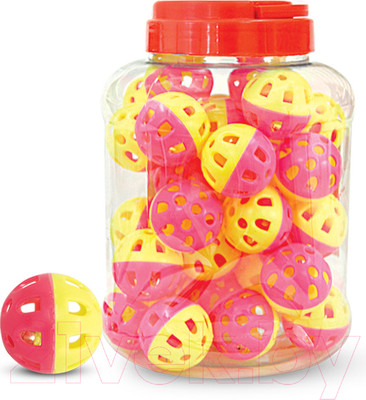 Набор игрушек для животных Triol Мяч-погремушка 3831 / 22181011 (36шт, желто-розовый)