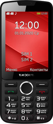Мобильный телефон Texet TM-308 (черный/красный)