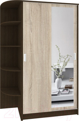 Шкаф-купе Кортекс-мебель Лагуна ШК04-01 (венге/дуб сонома, левая консоль)