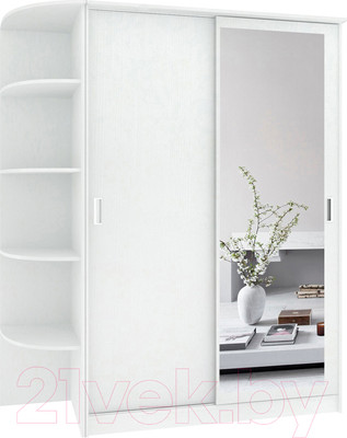 Шкаф-купе Кортекс-мебель Лагуна ШК05-01 (белый, левая консоль)