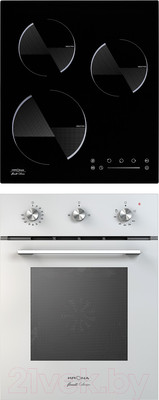 Комплект встраиваемой техники Krona Stretto 45 WH + Ombra 45 BL