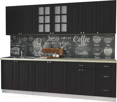 Кухонный гарнитур Interline Мила Деко 2.6 Б (пепел/опал светлый)