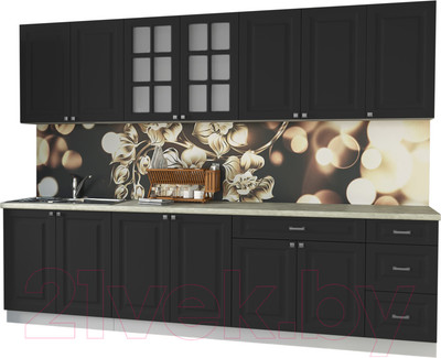 Кухонный гарнитур Interline Мила Деко 2.8 Б (пепел/опал светлый)