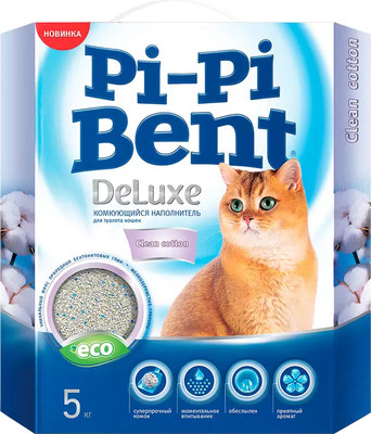 Наполнитель для туалета Pi-Pi-Bent Deluxe Clean Cotton / 00857 (12л/5кг)