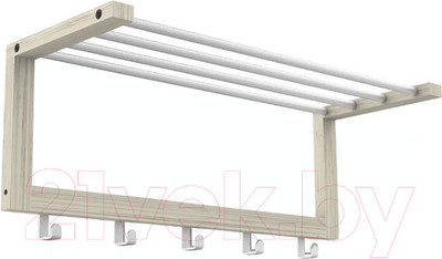 Вешалка для одежды Sheffilton Альберо SHT-WH4 (беленый дуб/алюминий)