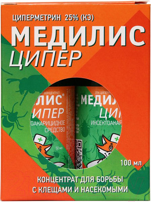 Набор средств для защиты от насекомых Медилис Инсектицид Ципер против насекомых (2x50мл)