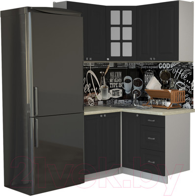 Кухонный гарнитур Интерлиния Мила Деко 1.2x1.3 (пепел/опал светлый)