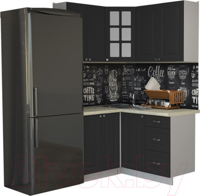 Кухонный гарнитур Интерлиния Мила Деко 1.2x1.4 (пепел/опал светлый)