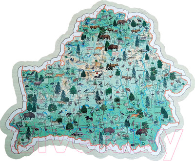 Развивающая игра Белкартография Животный и растительный мир Беларуси 3D (деревянный)