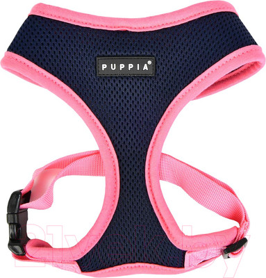 Шлея-жилетка для животных Puppia Soft II / PATD-HA1770-NY-XL (синий/розовый)