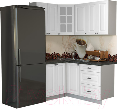 Кухонный гарнитур Interline Мила Деко 1.2x1.6 (белый/кастилло темный)