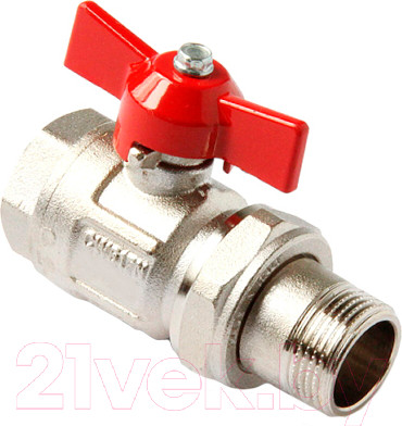 Шаровой кран Itap Ideal 1/2" DN15 с американкой 0980012 НР-ВР (бабочка)