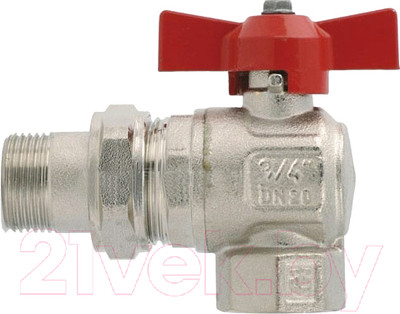 Шаровой кран Itap Ideal 3/4" DN20 угловой с американкой 2980034 НР-ВР (бабочка)