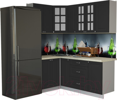 Кухонный гарнитур Interline Мила Деко 1.2x1.9 (пепел/опал светлый)