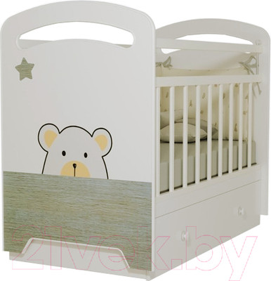 Детская кроватка VDK Birba маятник и ящик (слоновая кость)