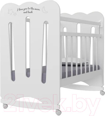 Детская кроватка VDK Desire колесо-качалка (белый)