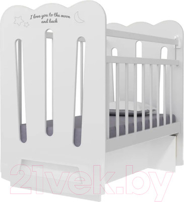 Детская кроватка VDK Desire колесо-качалка с маятником (белый)