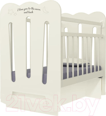 Детская кроватка VDK Desire колесо-качалка с маятником (слоновая кость)