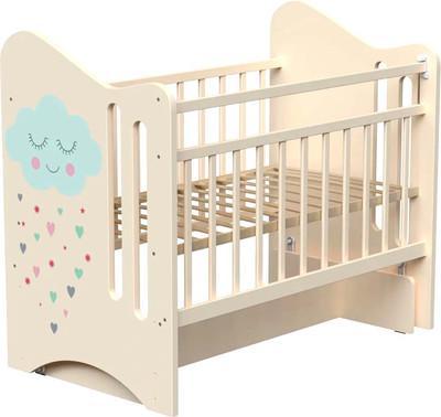 Детская кровать-трансформер VDK Nicole колесо-качалка с маятником (слоновая кость)