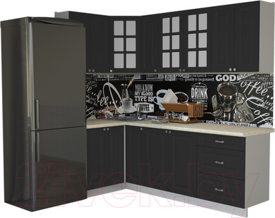 Кухонный гарнитур Interline Мила Деко 1.2x2.3 (пепел/опал светлый)