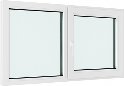 Окно ПВХ Добрае акенца С поворотно-откидной створкой 2 стекла (1000x1400)