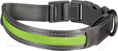 Ошейник Duvo Plus 10643/DV (нейлоновый, светящийся, серый/зеленый)