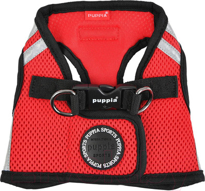Шлея-жилетка для животных Puppia Soft / PAUA-HB1828-RD-XL (красный/светоотражающий)