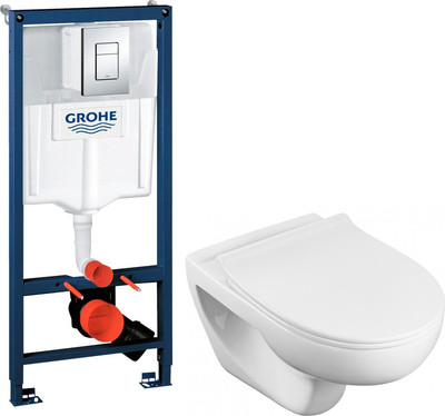 Унитаз подвесной с инсталляцией Roca 734630300R + ZRU8013920 + 38772001