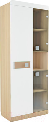 Шкаф с витриной Аквилон Стиль №5.3 (туя светлая/кофе с молоком)