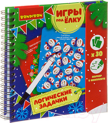 Развивающая книга Bondibon Новогодняя серия. Логические задачки / ВВ3544