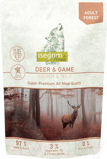 Влажный корм для собак Isegrim Roots Adult Forest Deer & Game / 95754 (410г)