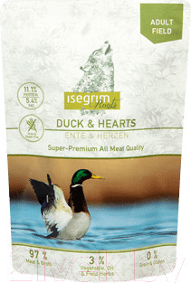 Влажный корм для собак Isegrim Roots Adult Field Duck & Hearts / 95756 (410г)