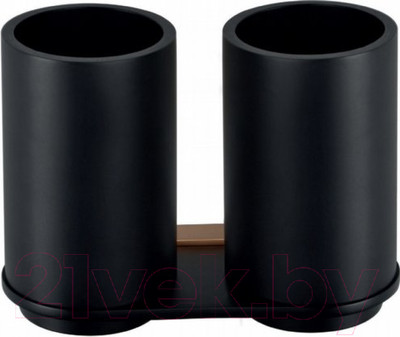 Набор стаканов для зубной щетки и пасты Bemeta Galla 108110020 (черный/золото)