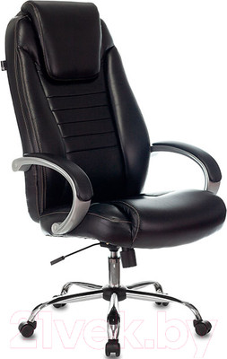 Кресло офисное Бюрократ T-9923SL (черный кожа/крестовина хром)
