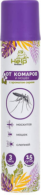 Аэрозоль от насекомых Help От Комаров и мошек Сирень / 80219 (200мл)