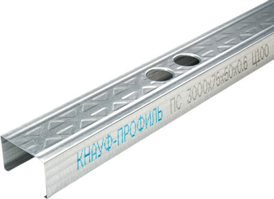 Профили для гипсокартона Knauf ПС 75x50x0.60 (8/96) / 100642 (1шт, 3м)