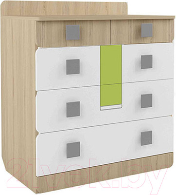 Комод Аквилон Стиль №9.1 (туя светлая/лайм)
