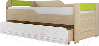 Двухъярусная выдвижная кровать Аквилон Стиль №900.1 (туя светлая/лайм)
