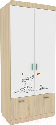 Шкаф Аквилон Кот №2 (туя светлая/белый)