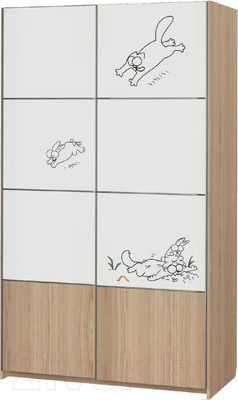 Шкаф Аквилон Кот №27 (туя светлая/белый)