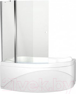 Стеклянная шторка для ванны Aquanet Alfa 100x100 / NAA5142 (прозрачное стекло)