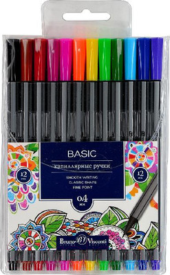 Набор лайнеров Bruno Visconti Basic Fineliner 0.4мм / 36-0011 (12цв)