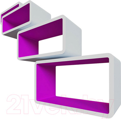 Комплект полок QWERTY Бангкок / 72018 (белый/пурпурный)