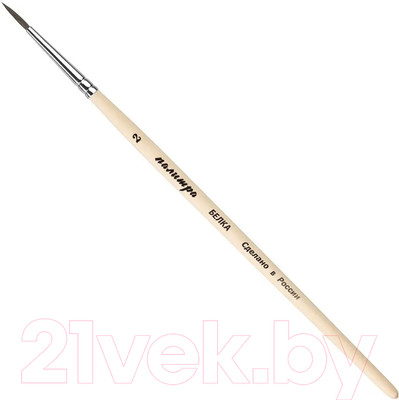 Кисть для рисования ПАЛИТРА Белка 2 / пЖБ1-02.00Б